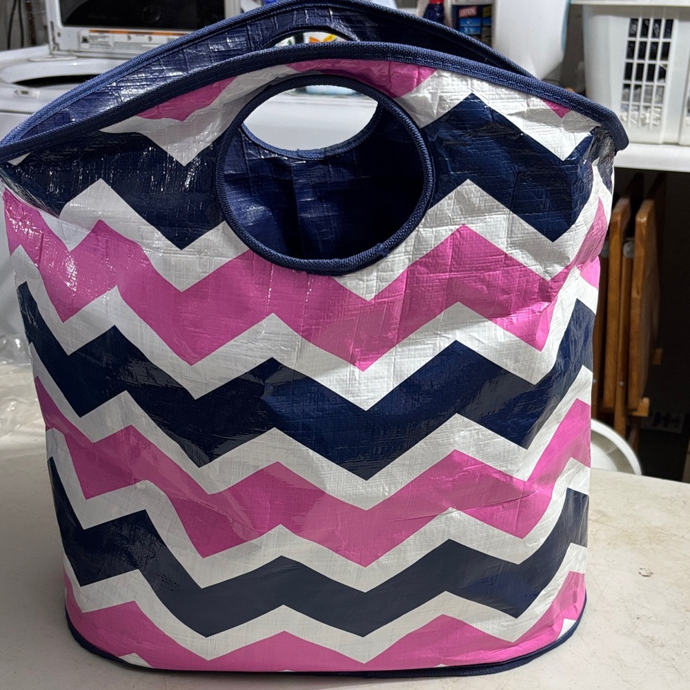 Toss Designs Blue and Pink Tote Bag